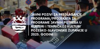 Požeško-slavonska županija dodjeljuje do 13 tisuća eura za programe u kulturi te do dvije i pol tisuće eura za programe tehničke kulture