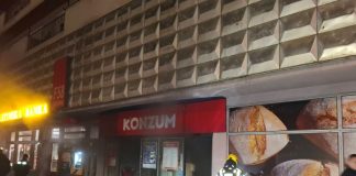 Izbio požar u Konzumu, brzom intervencijom vatrogasaca spriječeno širenje vatre na ostatak objekta