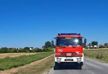 Požar u polju: Tijekom vršidbe pšenice došlo je do nagorenja pljeve, štete na sreću nema