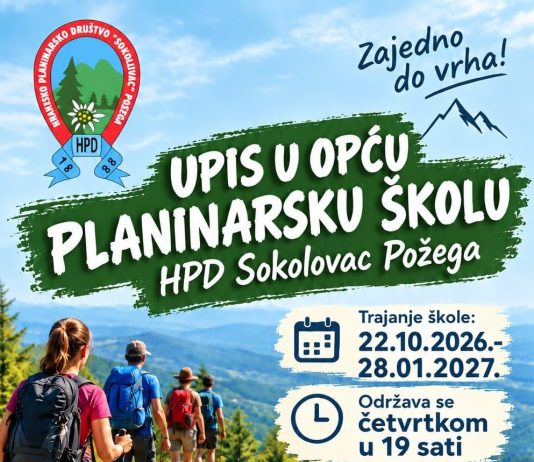 Zajedno do vrha: HPD Sokolovac Požega otvara vrata nove Opće planinarske škole